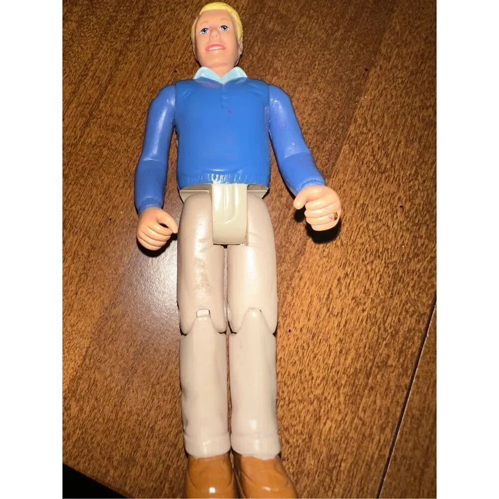 Toys R Us Dollhouse 2017 Dad Father Doll Figure Tan Pants & Blue Sweater